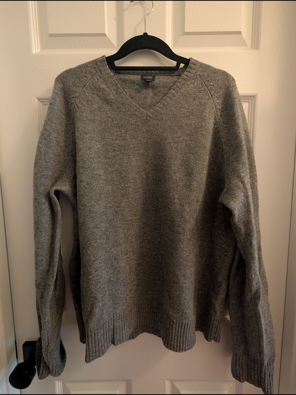 J. Crew Men's Grey V-Neck Sweater